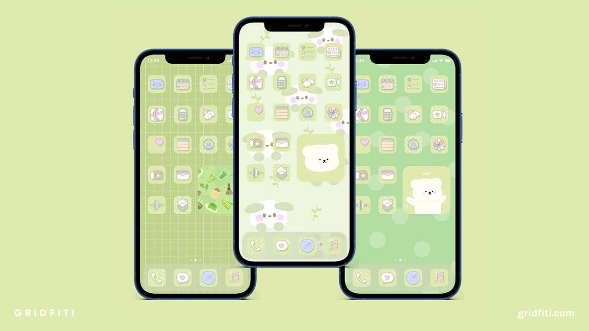 Matcha Green Kawaii App Icons
