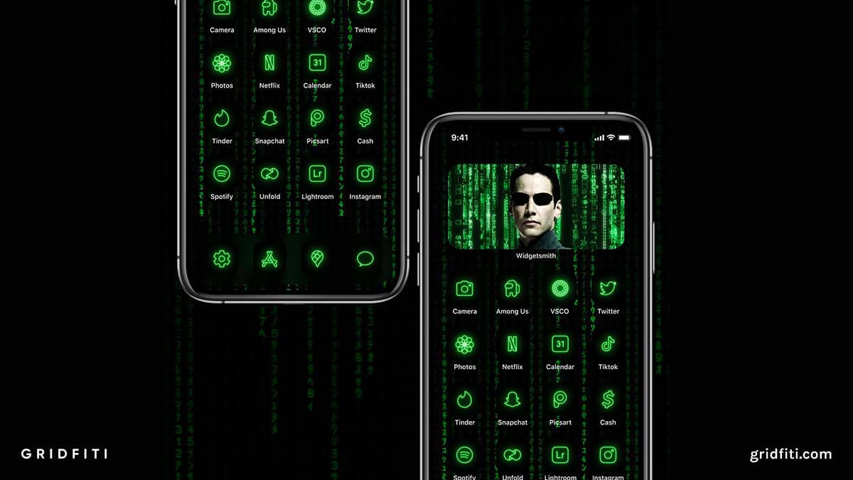 Green Neon App Icons