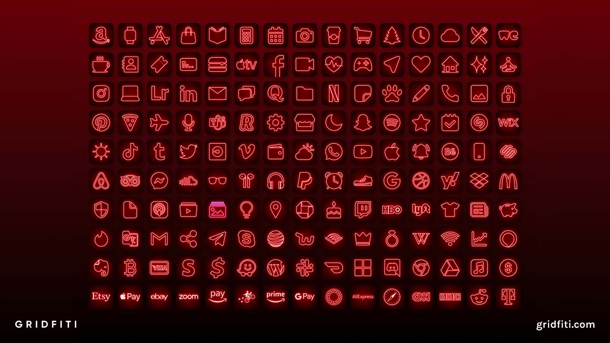 17 Neon App Icon Packs For Ios 17 Iphone And Ipad Gridfiti