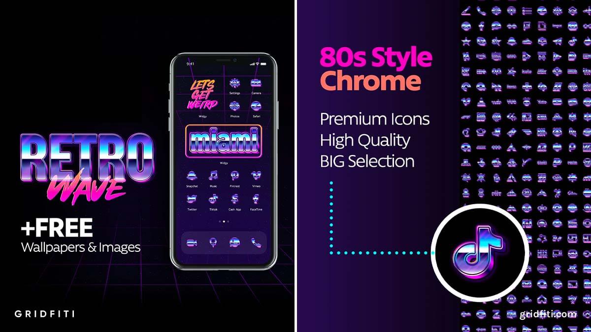 Retrowave Neon App Icon Pack