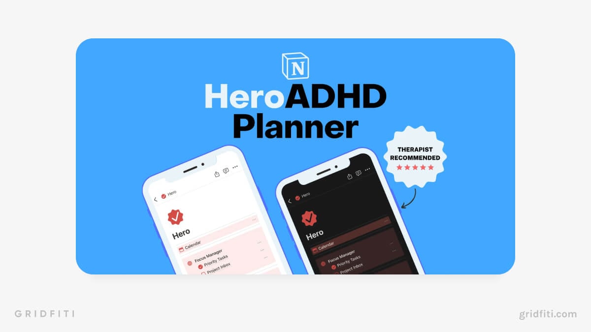 Hero ADHD Planner for Notion