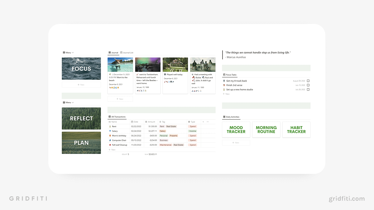 Notion ADHD Life Planner Template