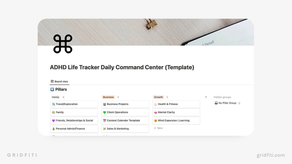 Notion ADHD Life Tracker – Daily Command Center