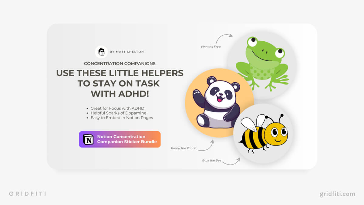 Notion Concentration Widget & Stickers