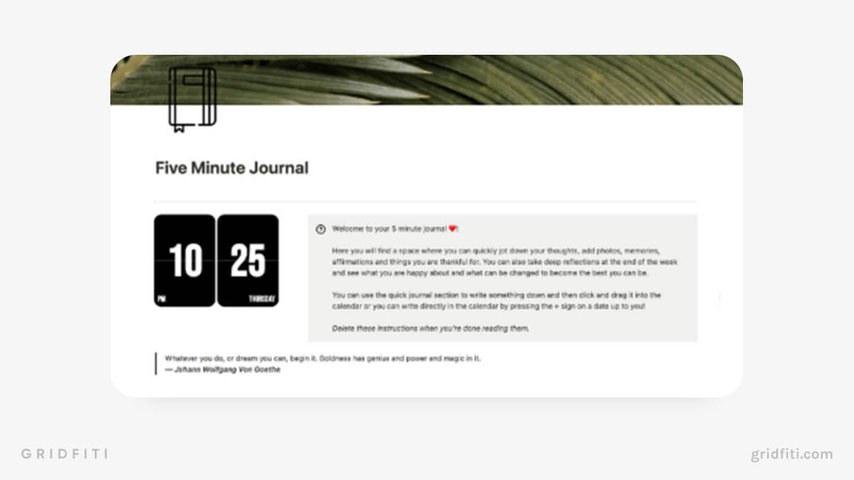 5-Minute Journal in Notion. Why pay $24.95 for a limited