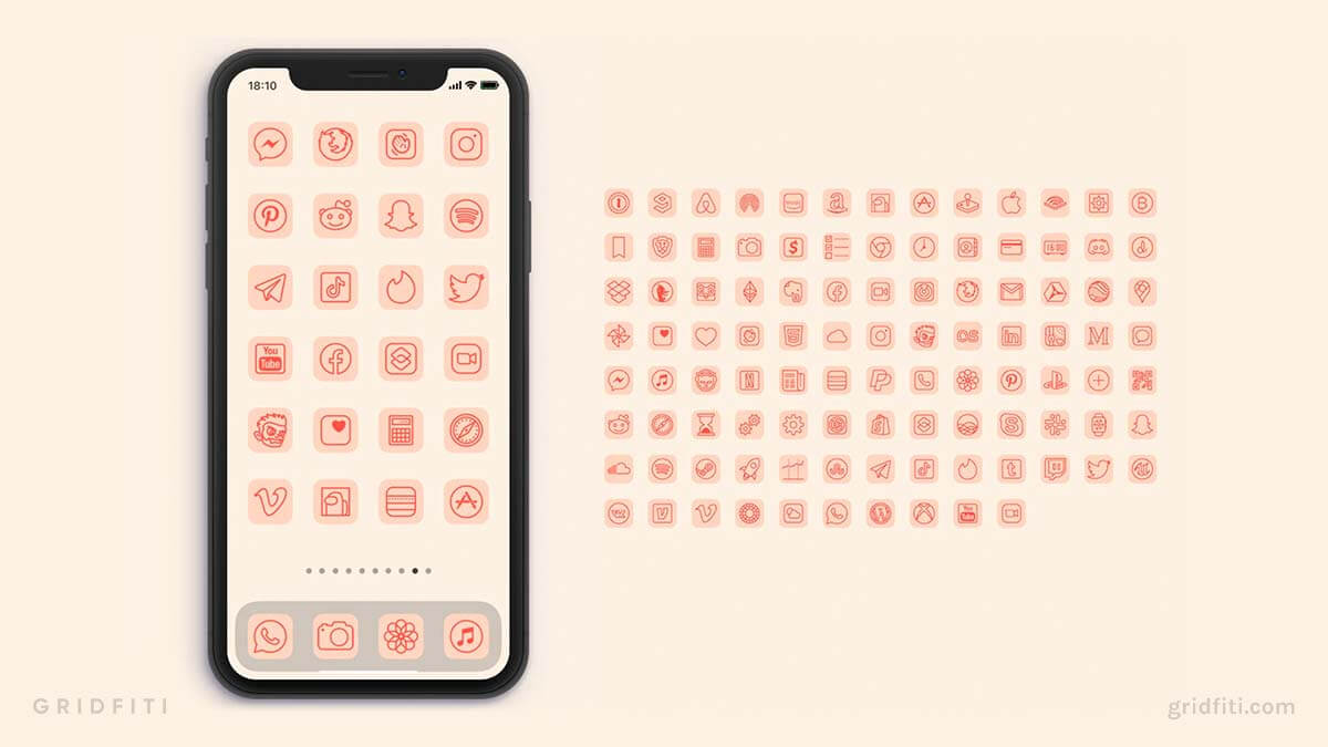 Apricot Orange & Peach App Icons