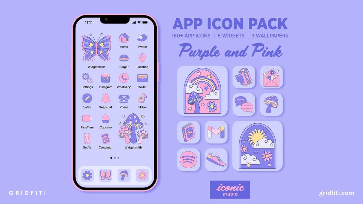 Pastel Purple and Pink App Icon Pack