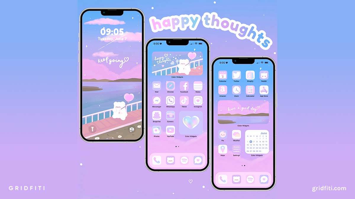 Happy Thoughts Pastel iOS App Icon Pack