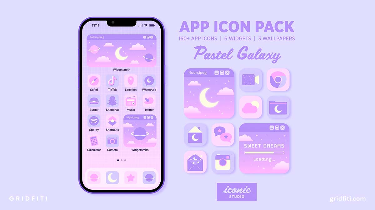 Cute Pastel Galaxy App Icon Pack