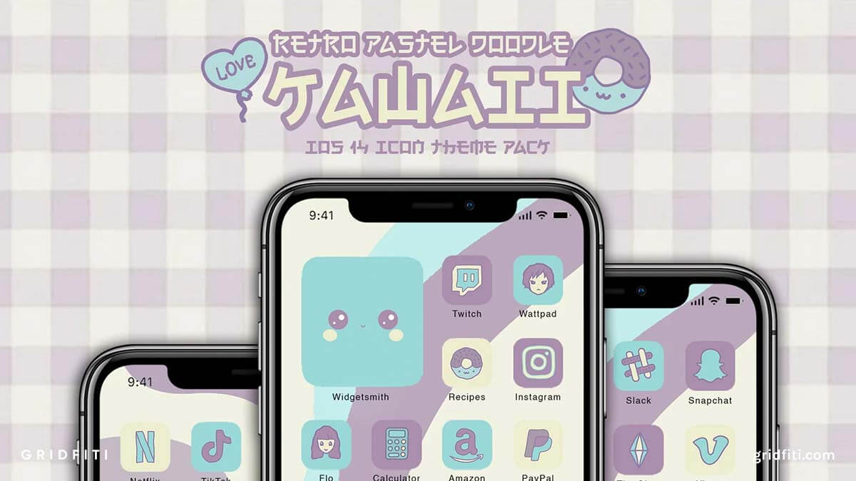 Retro Pastel Doodle iOS App Icons