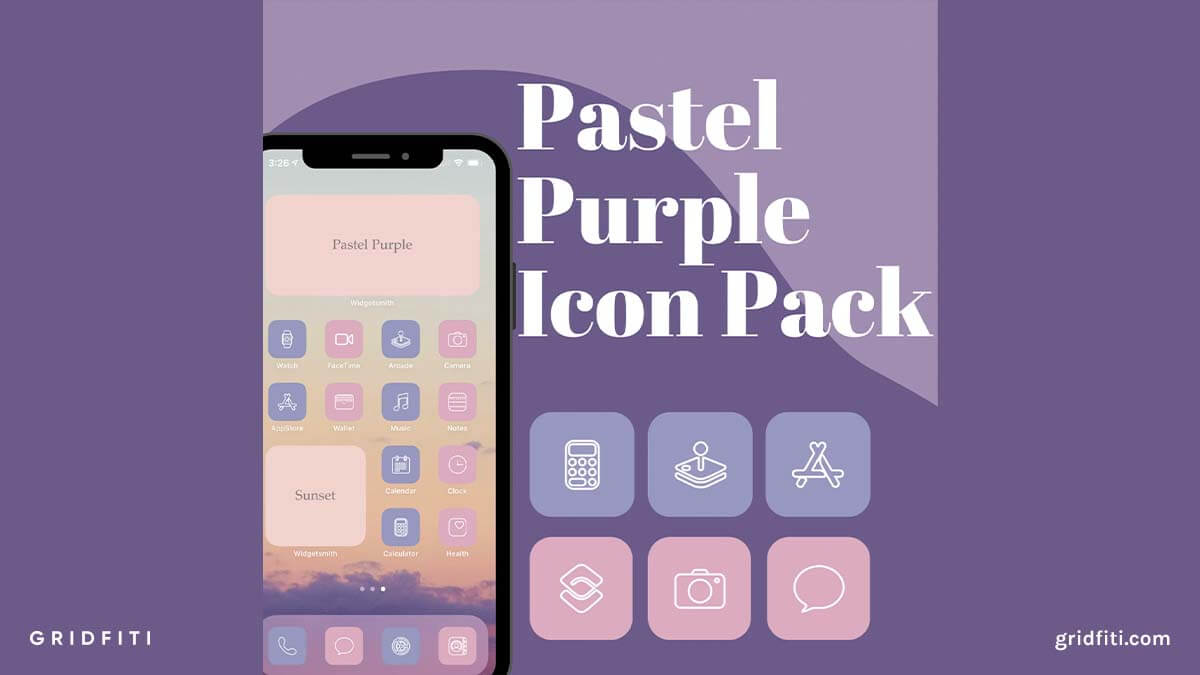 Minimal Pastel Purple Aesthetic Icons