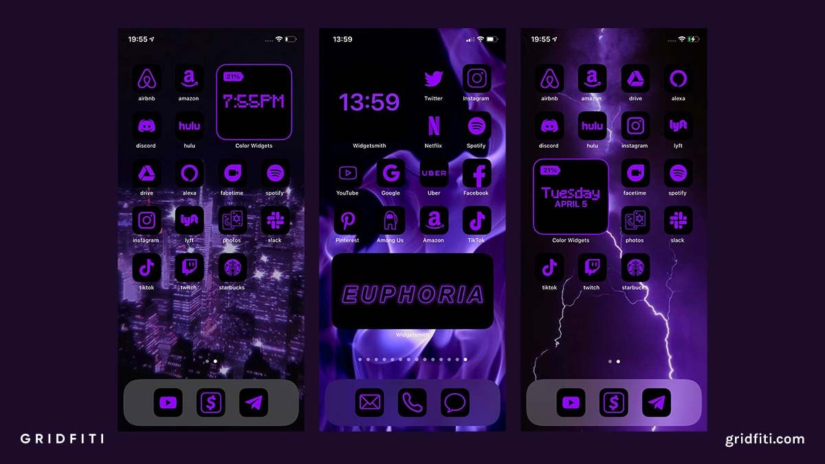 Neon Purple App Icon Pack