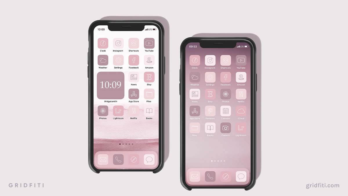 Aesthetic Pink-Purple App Icons & Widgets