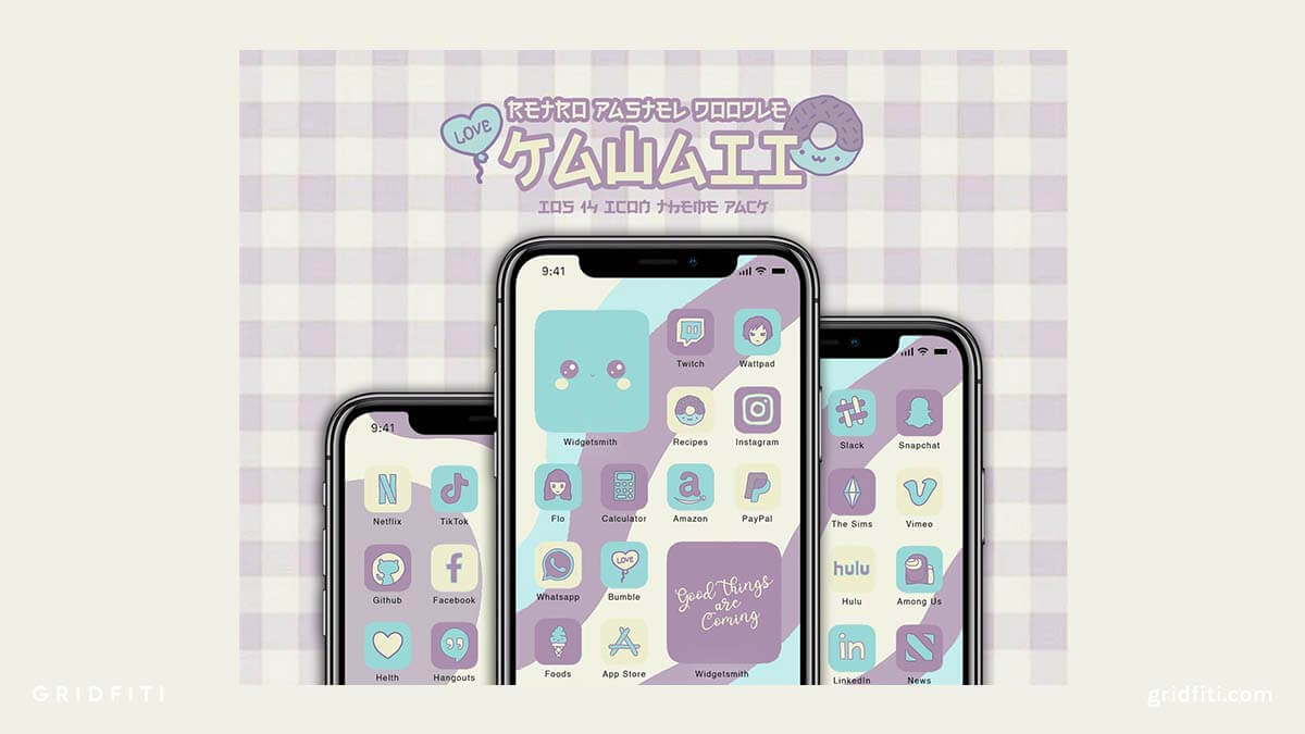 Retro Pastel Doodle Kawaii Icon Pack