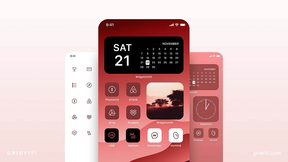 Red iOS Home Screen App Icons