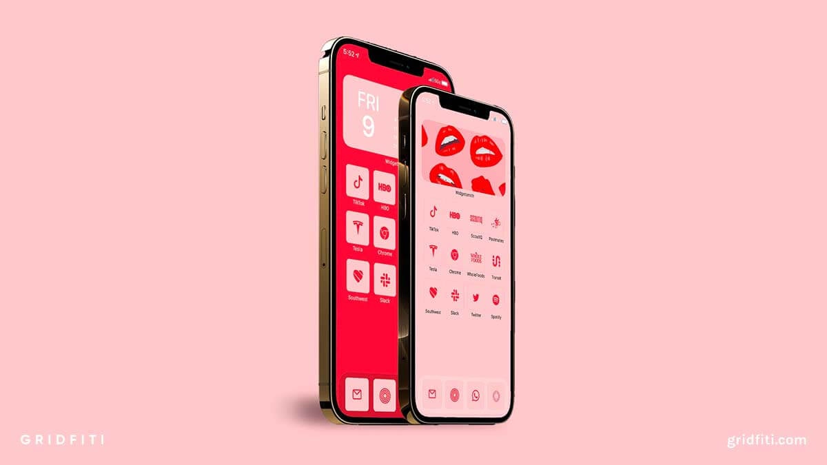 Aesthetic Pink & Red App Icons