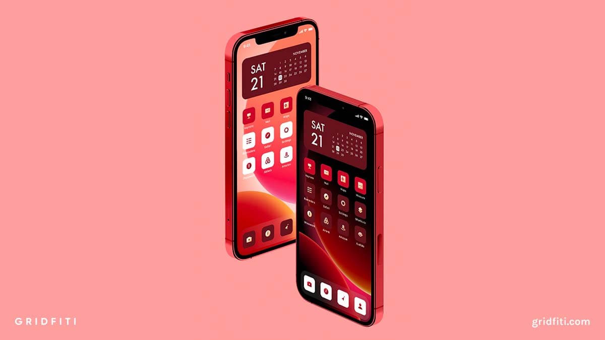 Subtle Gradient Red iOS App Icons