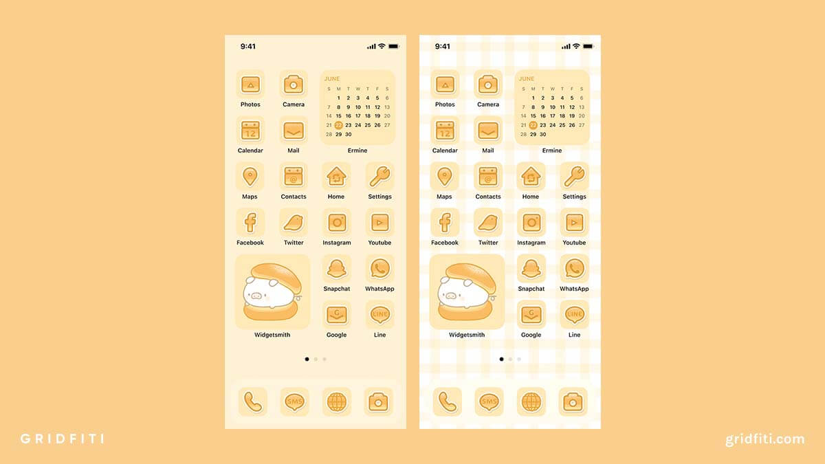 yellow app icons aesthetic