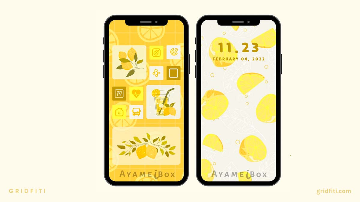 Lemon Soda Minimal Yellow App Icons