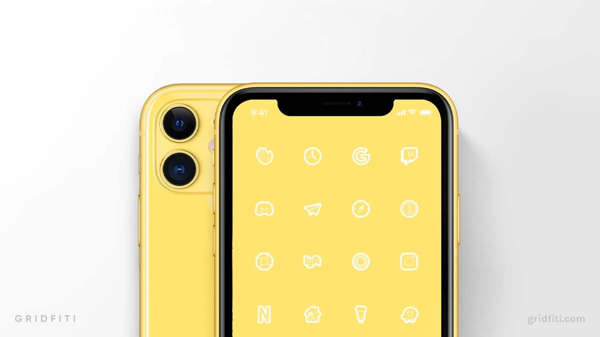 Minimalist Yellow App Icons
