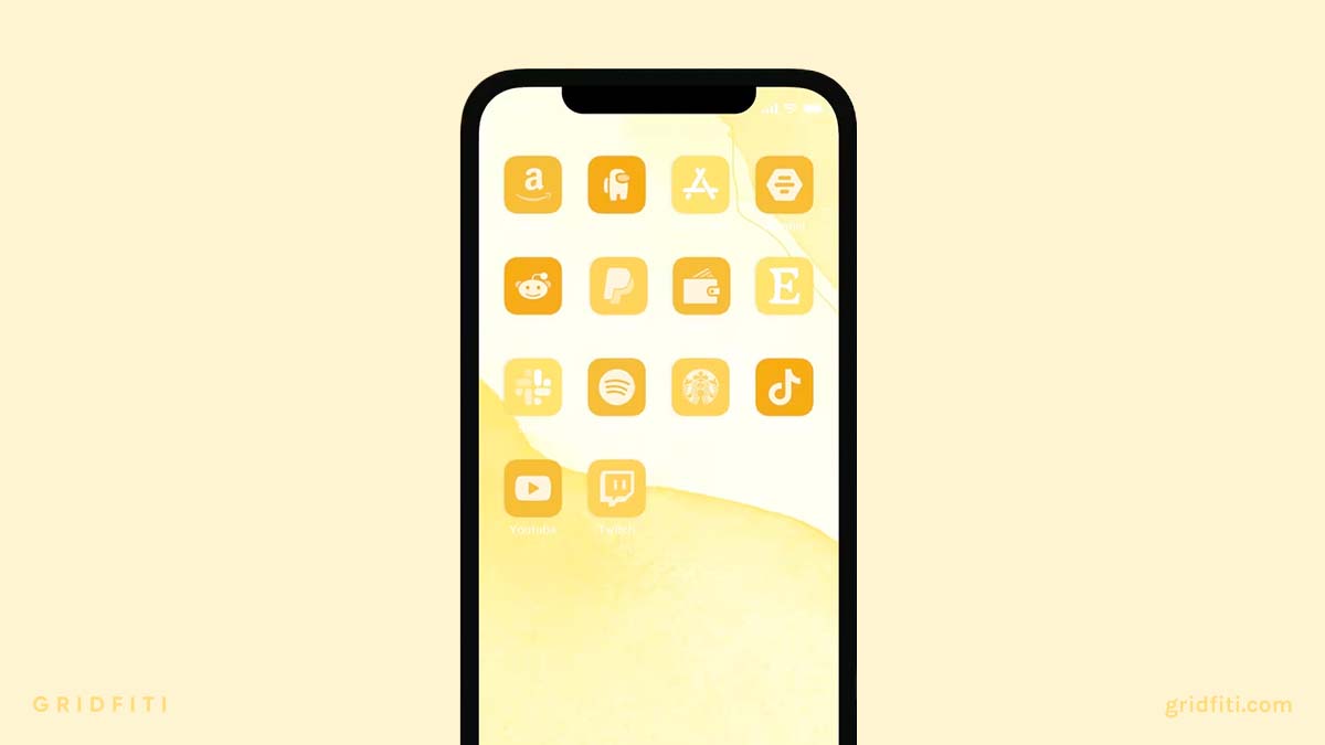 Mixed Yellow App Icons (Gold, Canary, Corn & Blonde)