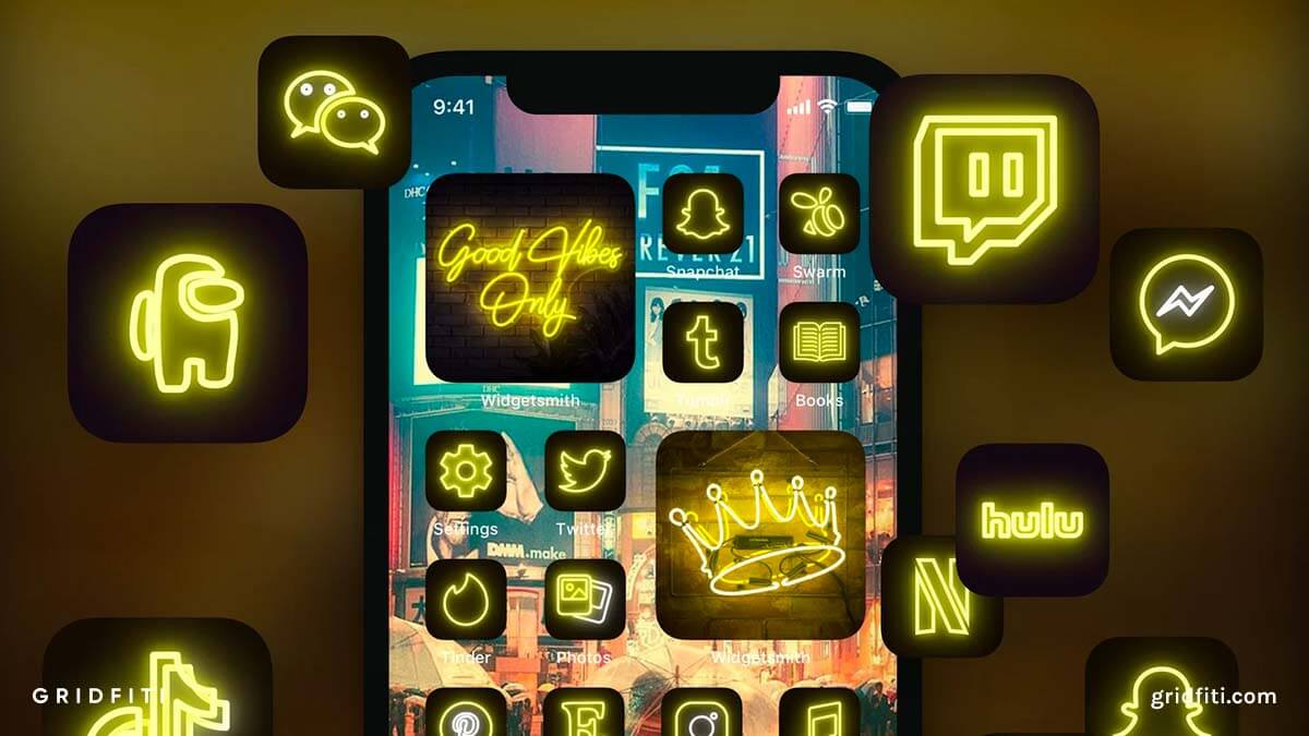 Neon Yellow App Icons
