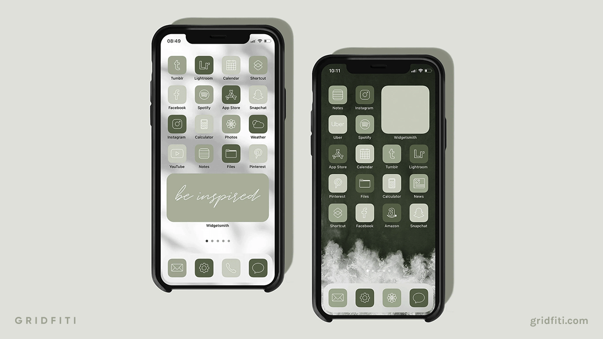 Muted Green Aesthetic Boho App Icon Pack