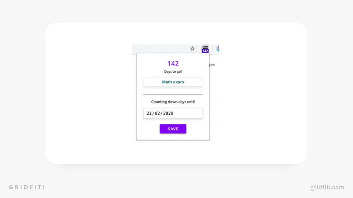 Days Countdown Chrome Extension