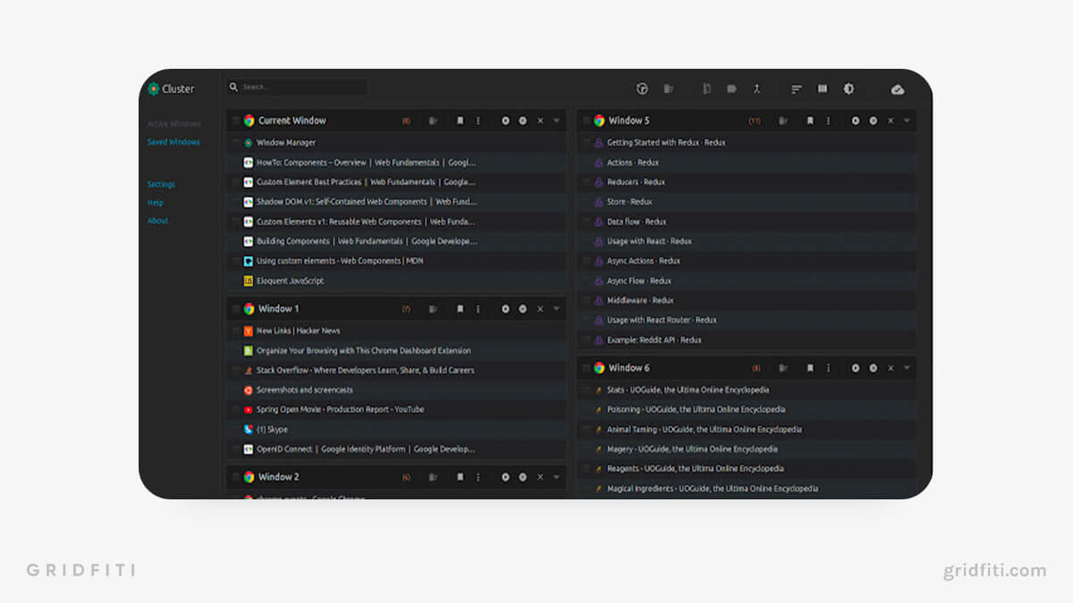 Cluster – Window & Tab Manager
