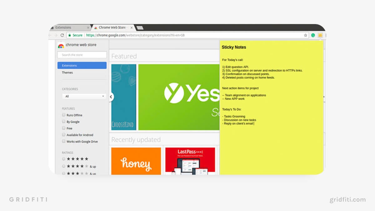 Mini Sticky Notes Chrome Extension
