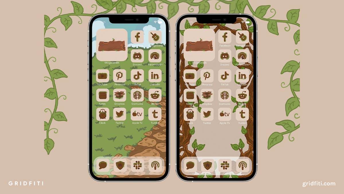 Cottagecore Woodlands Aesthetic App Icon Set