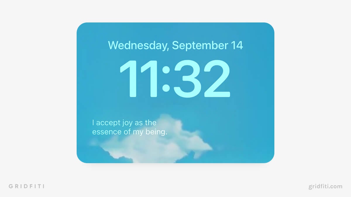 Positive Affirmations Quote Widget iOS Lock Screen Idea
