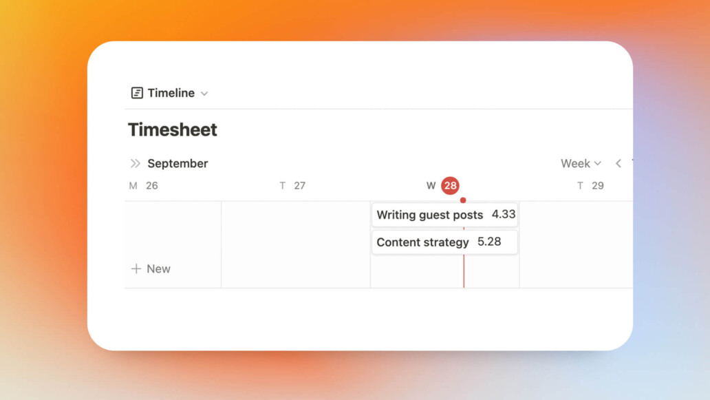 Notion Time Tracking & Timesheets