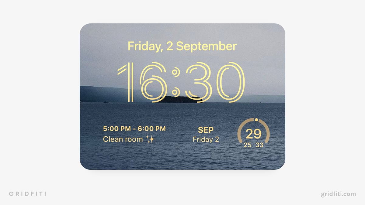 Minimal Calendar Lock Screen Widget