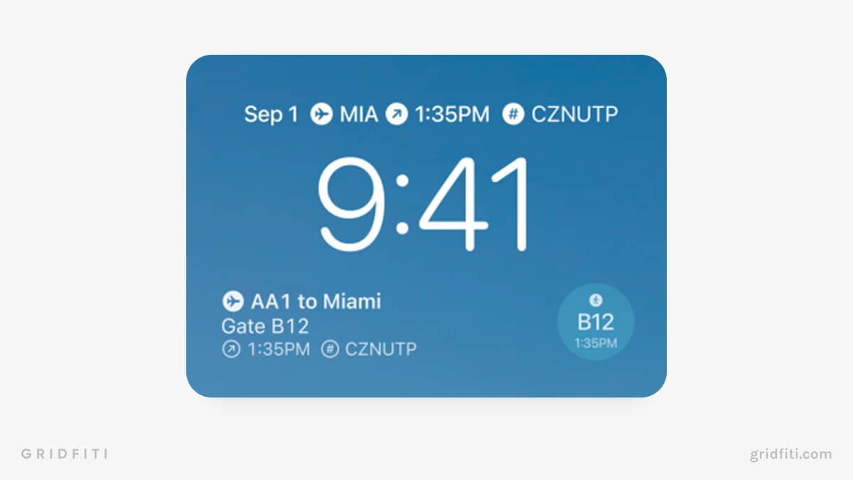 Flighty iOS Lock Screen for Flights