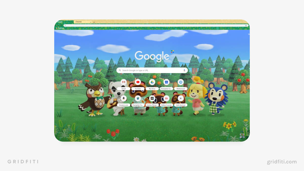 Animal Crossing Chrome Theme