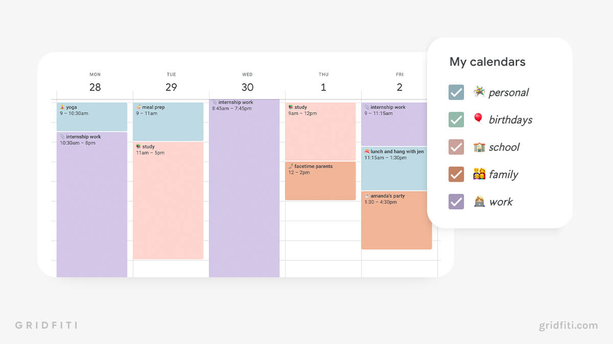 How to make your Google Calendar Aesthetic