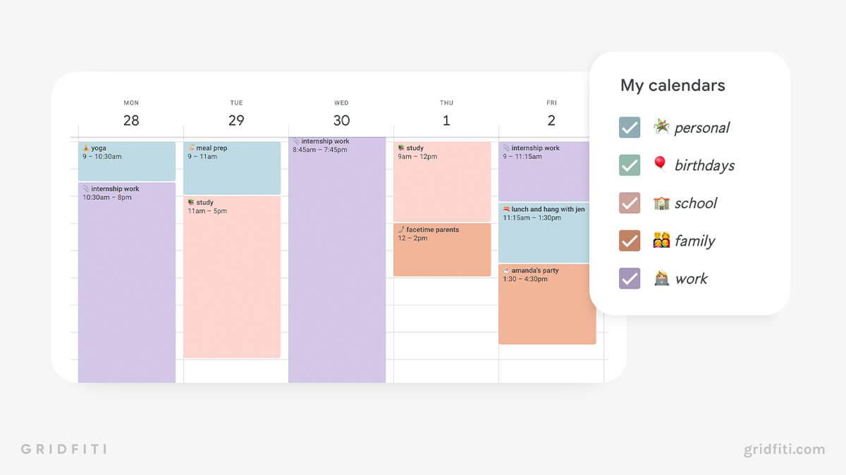 Aesthetic Google Calendar Tutorial Customization with Hex Codes & More