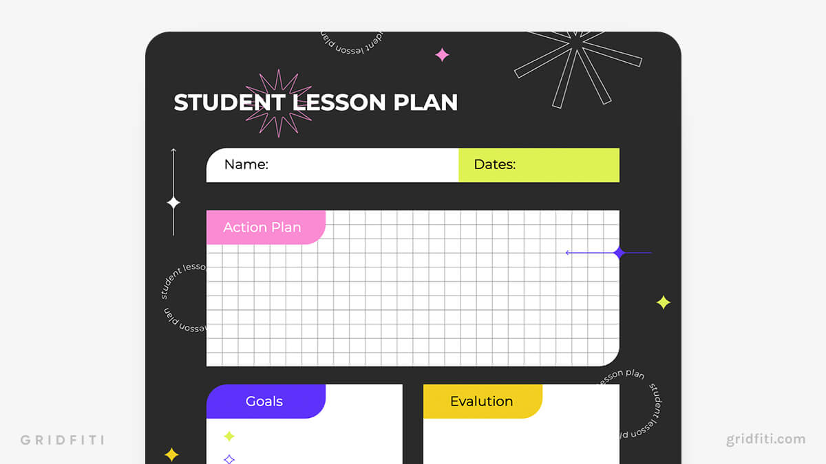 Contemporary Student Lesson Plan Google Docs Template