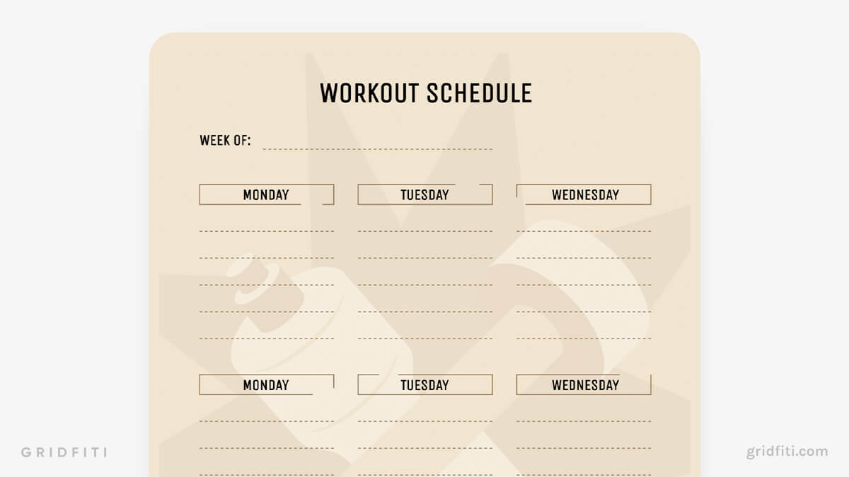 Aesthetic Google Docs Workout Template