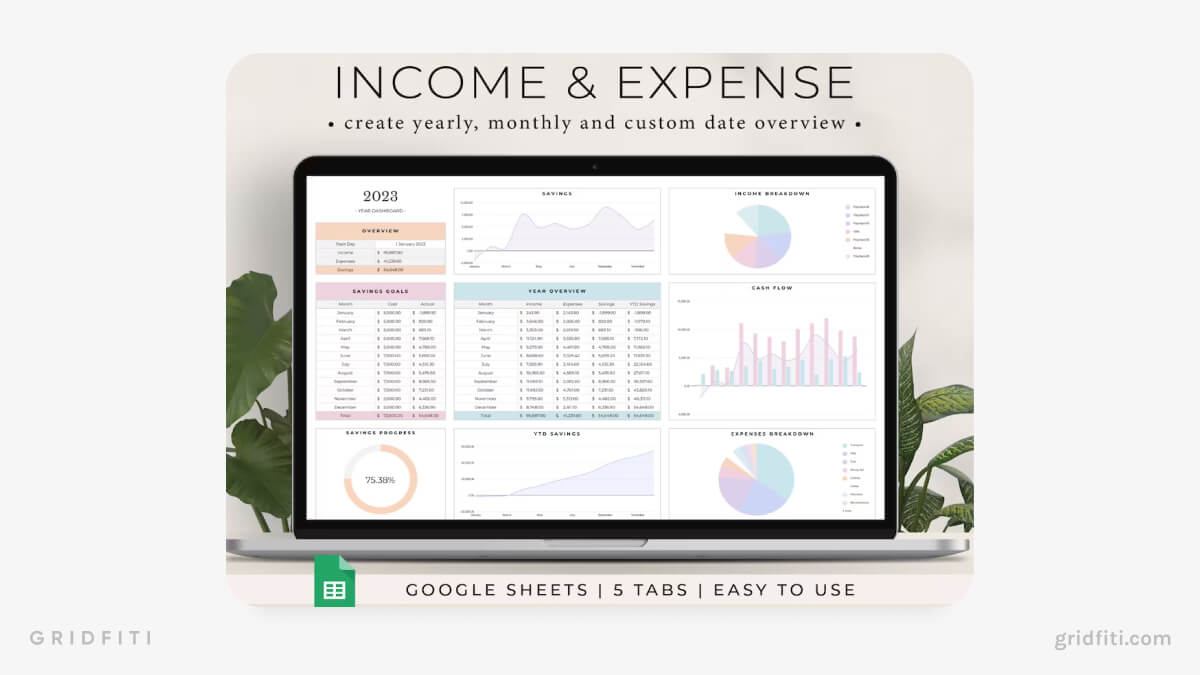 Income & Expense Tracker Google Sheet