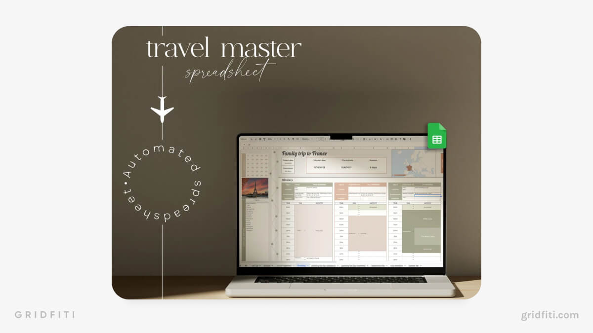 Travel Master Automated Spreadsheet Template