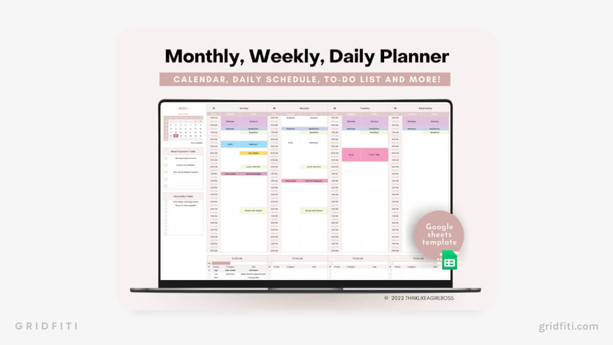 Undated Weekly Planner & To-Do List
