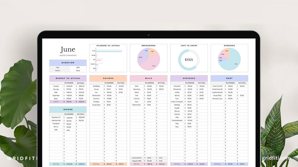 30 Aesthetic Google Sheets Templates Gridfiti, 47% OFF