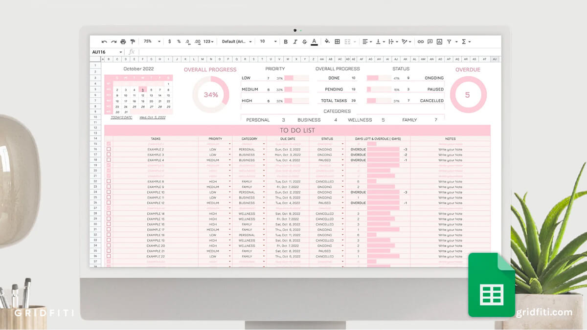 Pink To-Do List Template