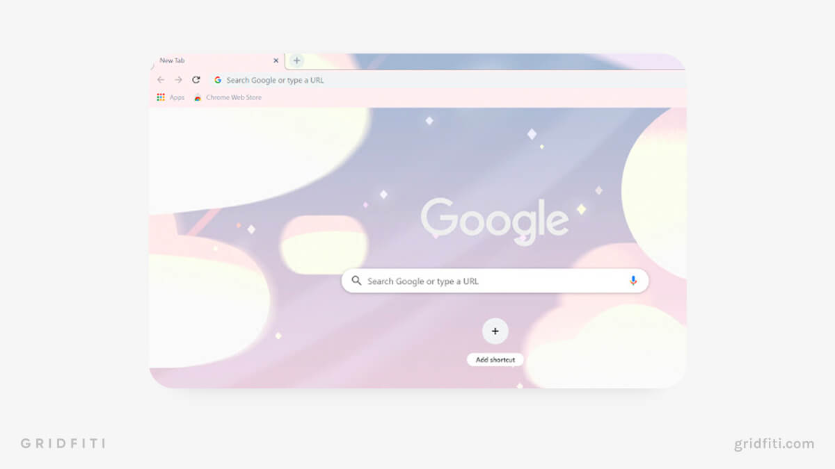 Soft Moon Glow Chrome Background
