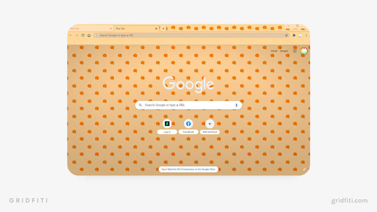 Cute Halloween Pixel Pumpkins Chrome Theme