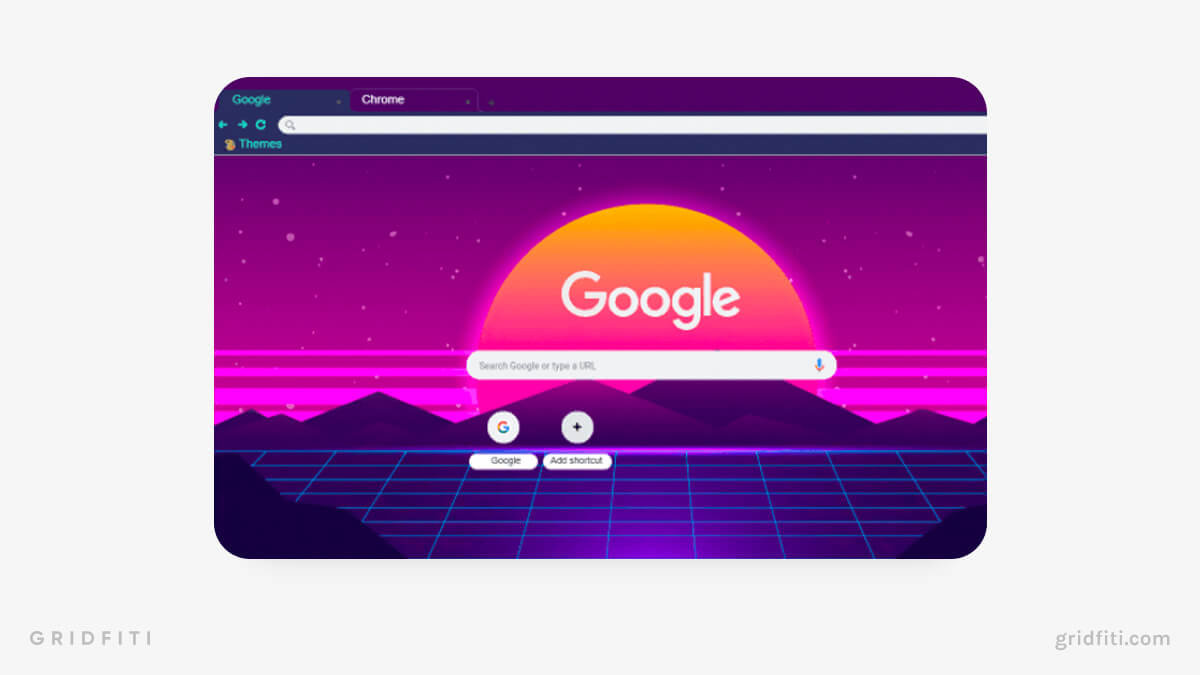 Pink Sunset Outrun Theme for Chrome