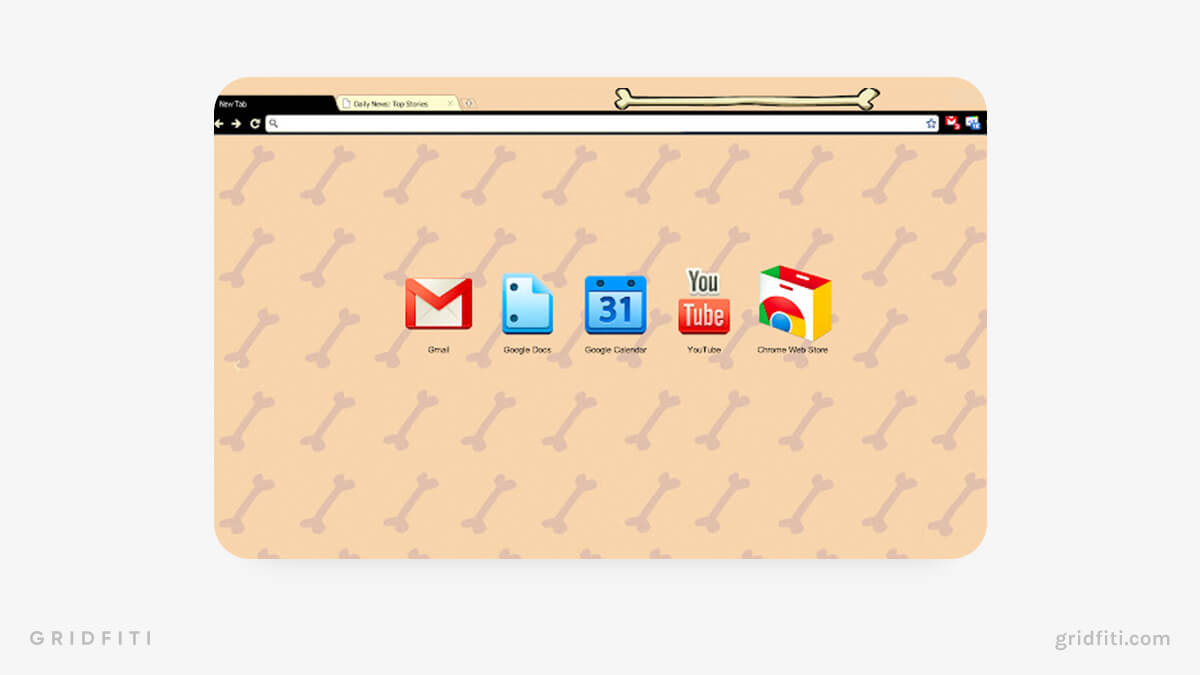 Dog Bone Patterned Theme for Chrome