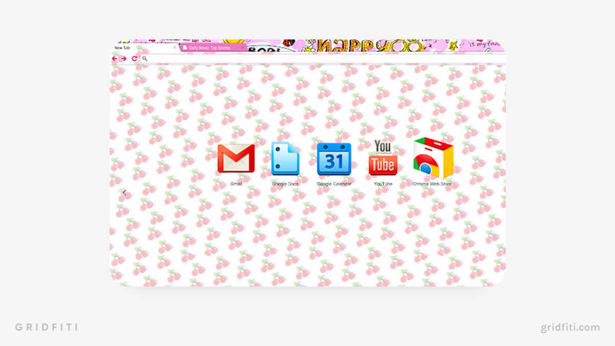 Cherry Patterned Chrome Theme